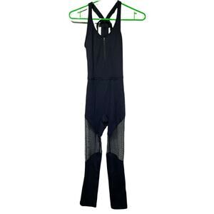 ivy sky black one piece sleeveless mesh dance costume style C08701 Size XSA